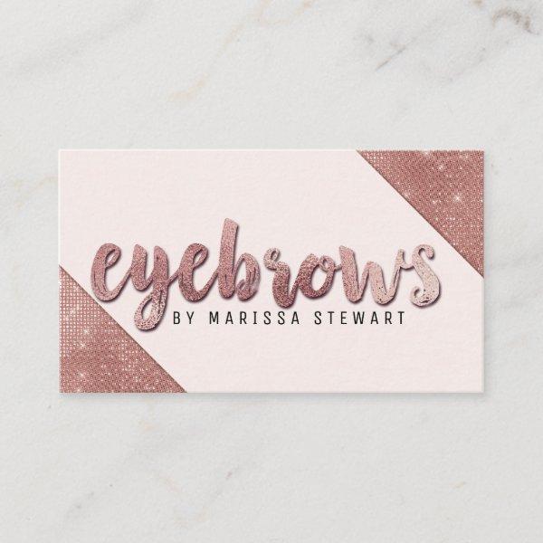 Chic Faux Rose Gold Glitter Sequins Eyebrows