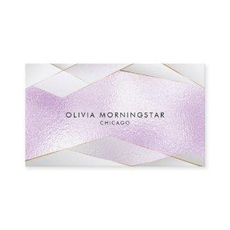 Chic Frosted Lilac Glass Gold White Facets