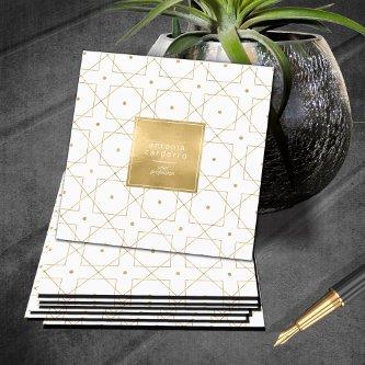 Chic Geometric Pattern Squared Gold/White ID799 Square