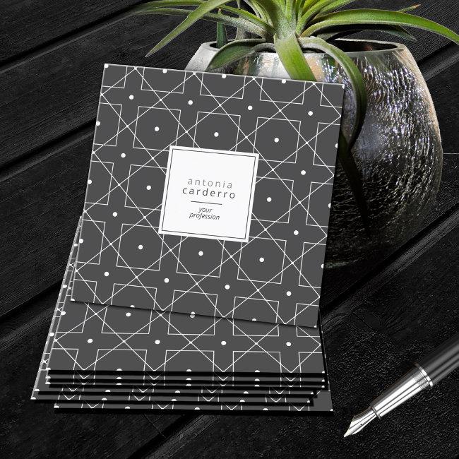 Chic Geometric Pattern Squared White/Black ID799 Square