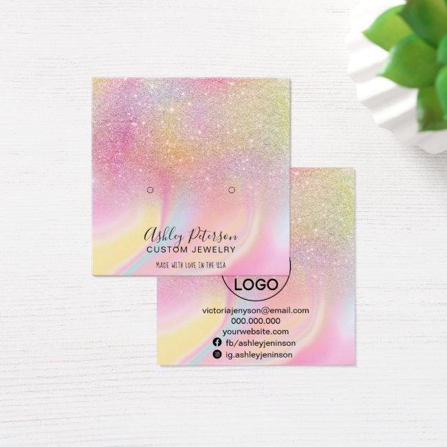 Chic glitter rainbow studs earrings display