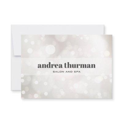 Chic Glitter Silver White Bokeh Gift Card