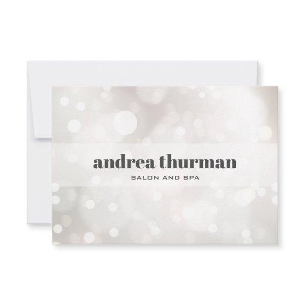 Chic Glitter Silver White Bokeh Gift Card