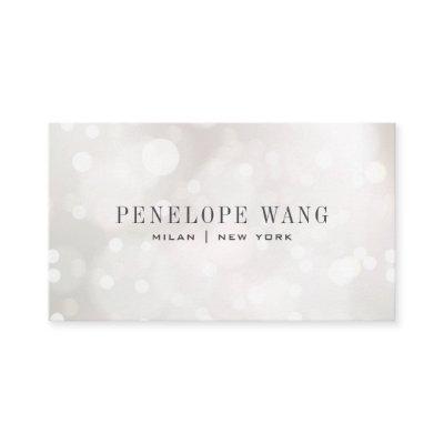 Chic Glitter Whimsy Silver White Bokeh