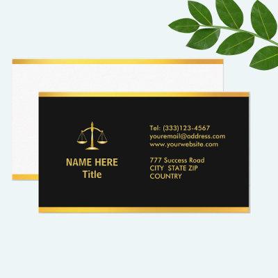 Chic Gold and Black Lawyer Business
