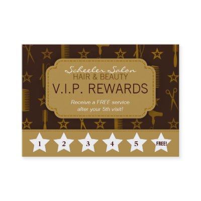 Chic Gold & Coco Brown Salon Loyalty Rewards Card