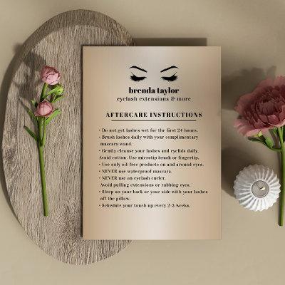 Chic Gold Eyelash  Browbar Aftercare Instructions