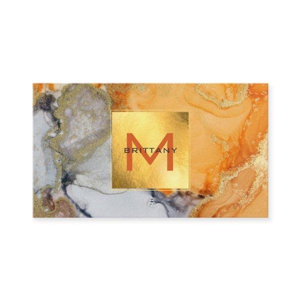 Chic Gold Foil Grey and Amber Custom DIY  Square B