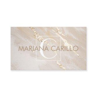 Chic Gold Foil Marble Monogram
