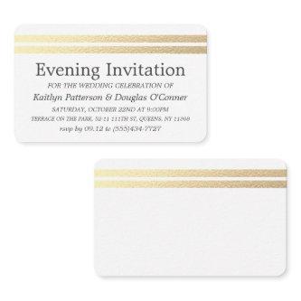 Chic Gold Foil Stripes Evening Event Ticket Invite