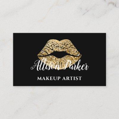 Chic Gold Glitter Kiss Makeup Artist