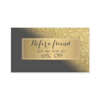 Chic Gold Glitter Ombre,Frame  Referral Card