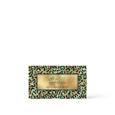 Chic Gold Mint Leopard Print Fashion Trendy Modern
