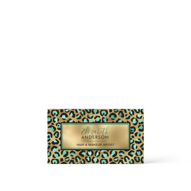 Chic Gold Mint Leopard Print Fashion Trendy Modern