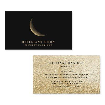 Chic Gold Mystical Moon Phase Black