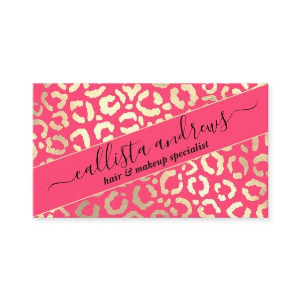 Chic Gold Neon Pink Leopard Cheetah Animal Print