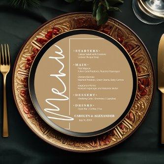 Chic Gold Round Menu