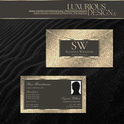 Chic Gold Snake Dark Brown with Monogram and Photo