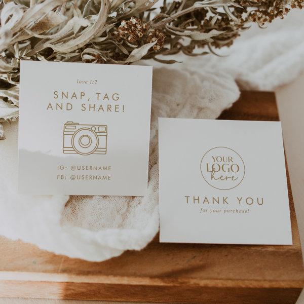 Chic Gold Typography Logo Social Media Snap Share Square