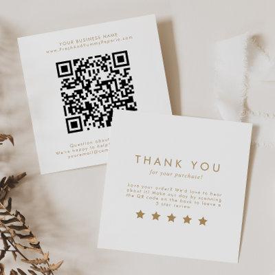 Chic Gold Typography QR Code Leave A Review Square