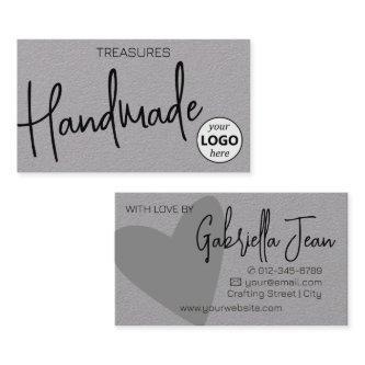 Chic Gray Handmade Crafts Simple Clean Kraft Logo