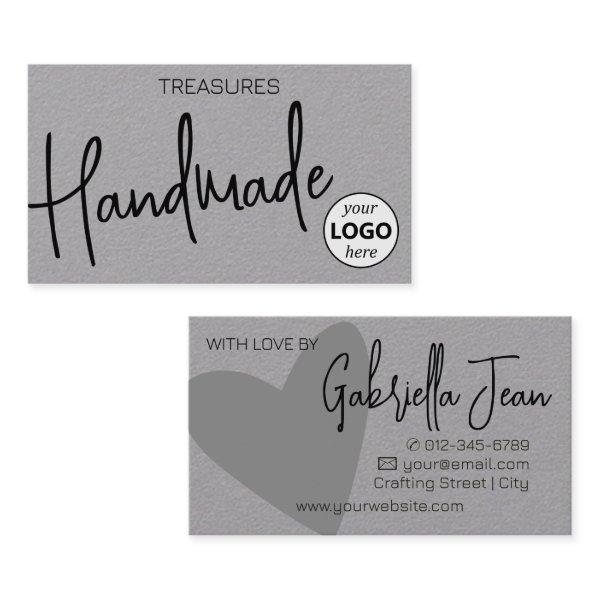 Chic Gray Handmade Crafts Simple Clean Kraft Logo