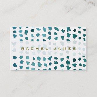 Chic Green and White Watercolor Dots