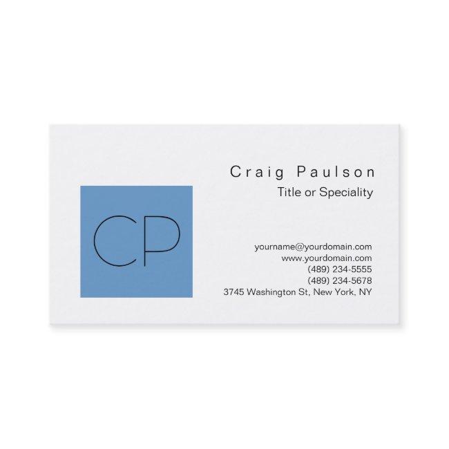 Chic Grey Blue White Monogram