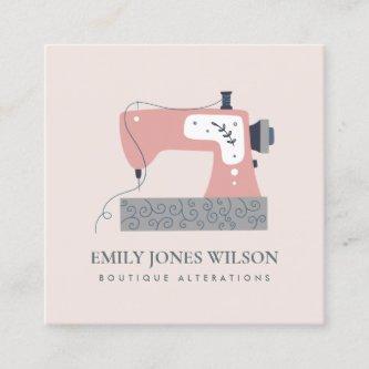 CHIC GREY PEACH BLUSH PINK SEWING MACHINE TAILOR SQUARE