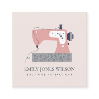 CHIC GREY PEACH BLUSH PINK SEWING MACHINE TAILOR SQUARE