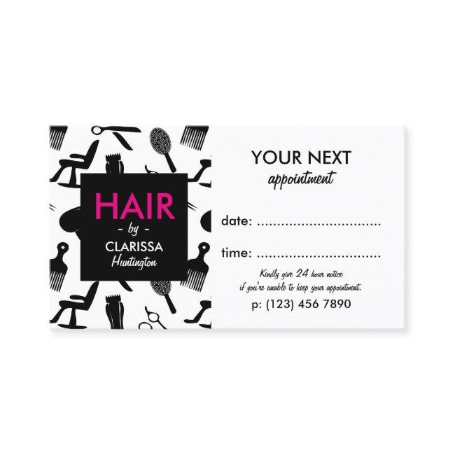 Chic Hair Stylist Appointment Card