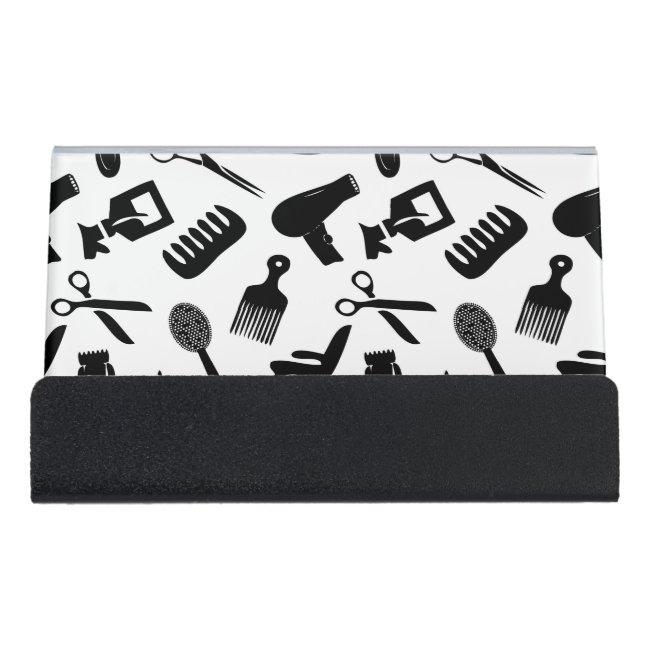 Chic Hair Stylist Pattern Desk Holder