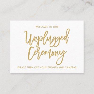 Chic Hand Lettered Gold Unplugged Ceremony