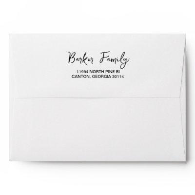 Chic Handwritten Script Left Aligned White Envelope