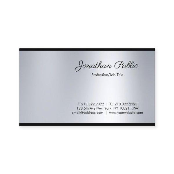 Chic Handwritten Script Silver Look Clean Glamour