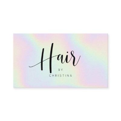 Chic holographic rainbow unicorn hair script