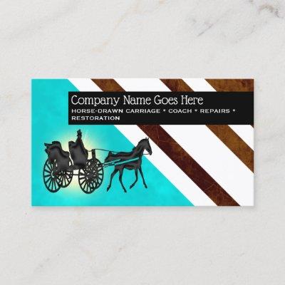 Chic horse drawn carriage leather look stripe