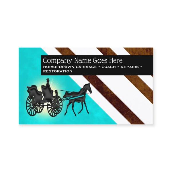 Chic horse drawn carriage leather look stripe