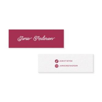 Chic Hot Pink Modern Script Name Social Media Mini
