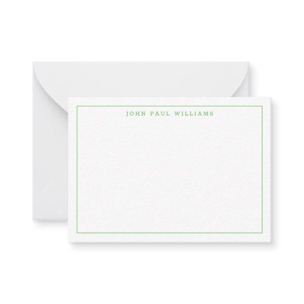 Chic Kelly Green Professional Simple Thin Border Note Card