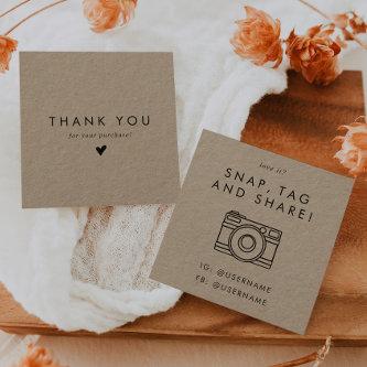 Chic Kraft Paper Social Media Snap Share Thank You Square