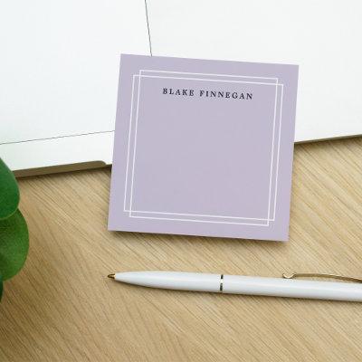 Chic Lavender | Personalized White Bordered Post-it Notes