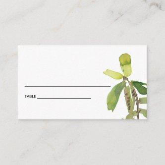 CHIC LEAFY WATERCOLOR FOLIAGE GREENERY PLACE CARDS