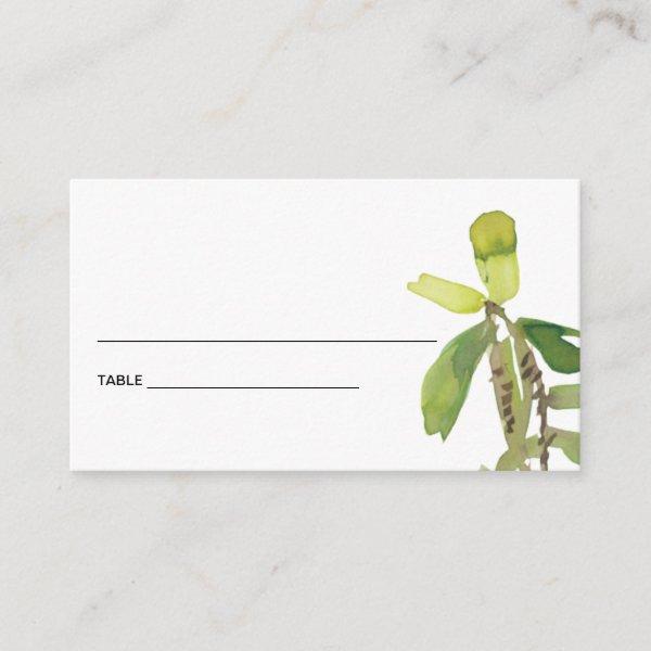 CHIC LEAFY WATERCOLOR FOLIAGE GREENERY PLACE CARDS