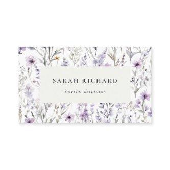 Chic Lilac Purple Wildflower Butterfly Watercolor