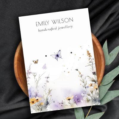 Chic Lilac Wildflower Butterfly Earring Display