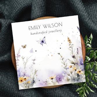 Chic Lilac Wildflower Butterfly Earring Display Square