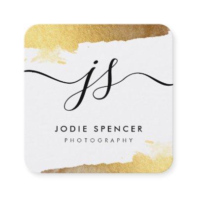 CHIC LOGO elegant pretty glamorous gold ink mark Square