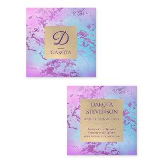 Chic Marble | Glitzy Glam Purple and Blue Branding Square