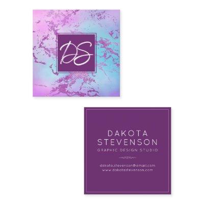 Chic Marble | Glitzy Glam Purple and Blue Branding Square